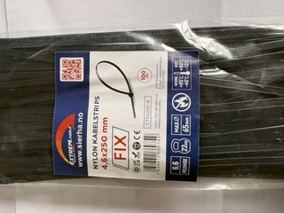 Nylon halogenfri kabelstrips 4,6x250mm- 100stk