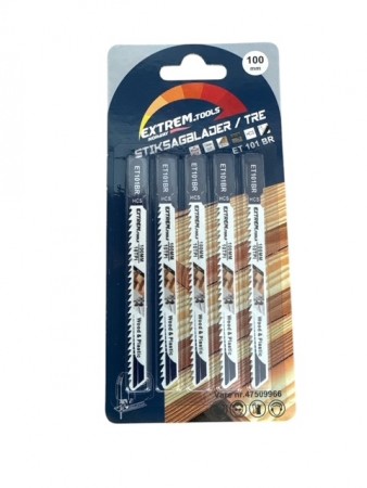 EXTREM TOOLS STIKKSAGBLAD 100mm OMVENDT TANNING 5pk 
