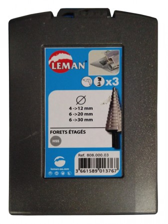 LEMAN KONISK PLATEBOR HSS 3 DELER